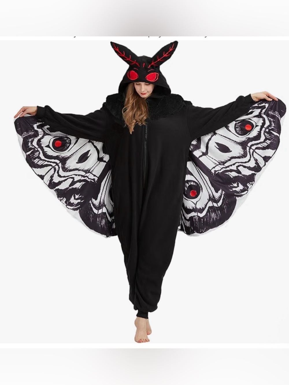 Mothman Costume Mothman Onesie Pajamas Halloween Cosplay Unisex Party Costume L